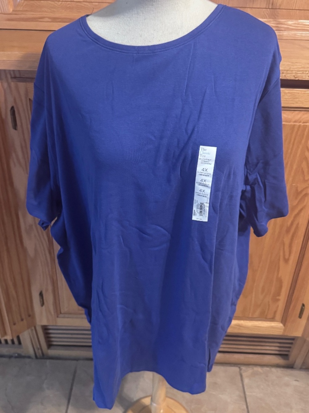 Croft & Barrow The Classic Tee 4XL Blue Short Sleeve T-Shirt Crew Neck